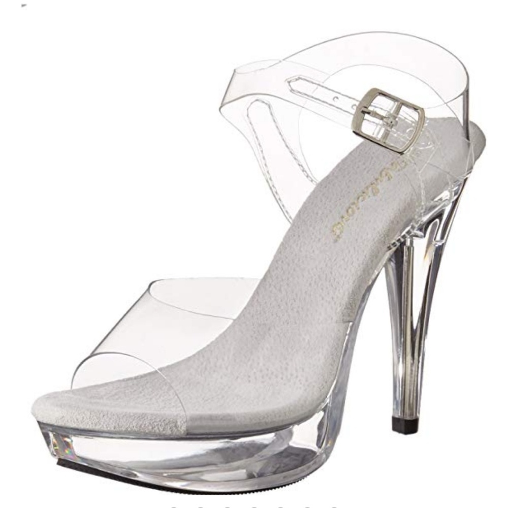 Fabulicious Clear platform bodybuilding heels 5